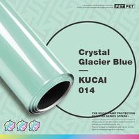 Film de protection pour voiture KUCAI PET PVC, bleu glacier métallisé brillant, résistant aux UV, sans bulles, vinyle pour enveloppement de véhicule, 1,52*17m