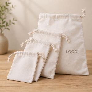 Sac à cordon en coton enduit aqueux imprimé par transfert d'eau avec LOGO personnalisable, anti-poussière, pour bijoux, cadeaux, vêtements - Product Image 3