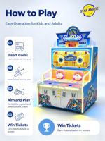 STARAMUSE Machine d'arcade de parc d'attractions, équipement de divertissement sportif et de jeu en anglais pour salle de jeux, à monnayeur pour adultes
