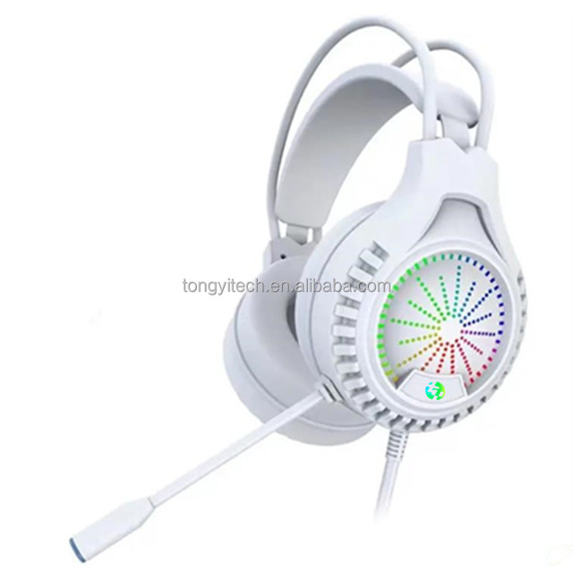 50mm Speaker 7.1 USB Wired Gaming Headset with Mic Stereo Over Ear Headphones RGB LED Light for PC Computer PS4 PS5 Xbox Gamer