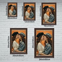 Kupu-kupu 8x12 Inci di atas Bunga dengan Bingkai Kayu Berwarna Emas