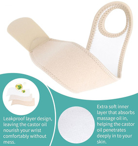 Vendaje de compresión de aceite de ricino para muñeca y mano, ajustable y reutilizable, para alivio del síndrome carpiano - Product Image 4