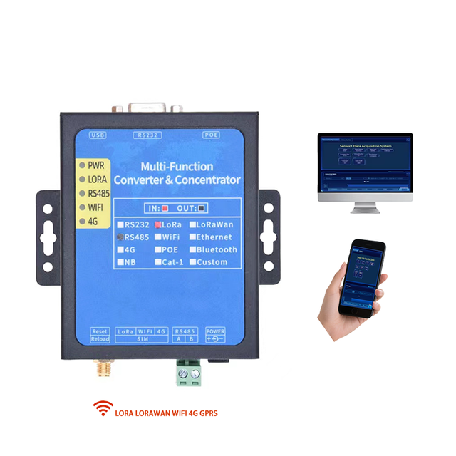 4G GPRS Wireless MODBUS MQTT Json Format Module WIFI LORA LORAWAN DTU Gateway with RS485 Interface Supporting Server Software