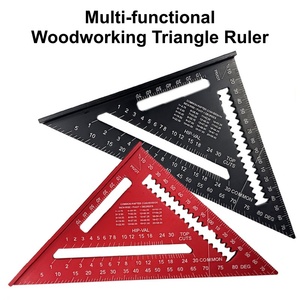 DEWEN Rapporteur d'angle en alliage d'aluminium, équerre métrique, règle triangulaire de mesure 7/12 pouces pour le travail du bois, l'industrie et le bricolage (OEM) - Product Image 1