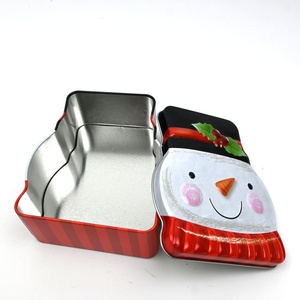 Factory Custom Eco-Friendly Recyclable Snowman Head Shaped Tinplate Box Custom Logo Holly Berry Cookie <b>Chocolate</b> Gift <b>Tin</b> for - Product Image 4
