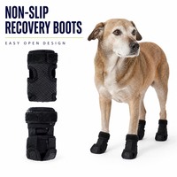Nouvelles Bottes Antidérapantes Solides et Écologiques pour Chiens – Faciles à Enfiler, Conception Ouverte, Respirantes, Protection des Pattes pour Chiens Âgés sur Sols en Bois Dur – Lot de 4