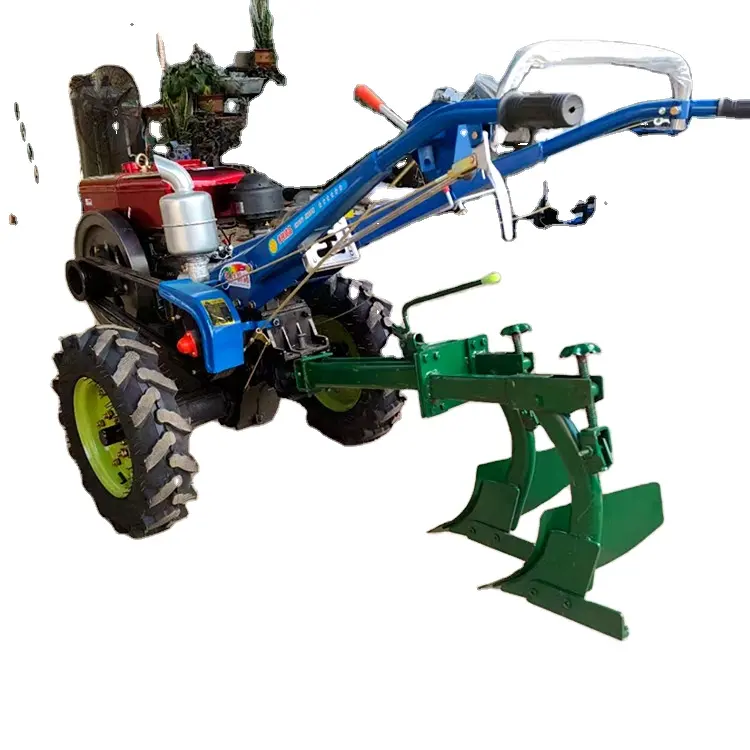 Maquinaria agrícola equipo diesel cultivador motocultor dos ruedas gasolina potencia mini timón 18 hp caminar tractor