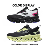 Zapatillas Deportivas para Hombre - Color Verde Esmeralda con Bloques de Color, Parte Superior de Malla, Suela con Amortiguación Gruesa, Zapatillas Atléticas