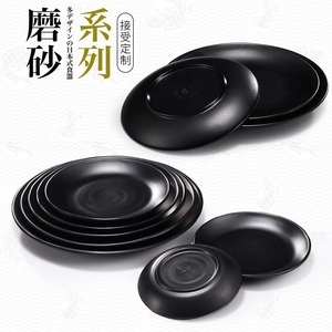 Melamine black round dessert plate, barbecue plate, <b>grilled</b> meat plate, cold dish plate, bone plate, plastic steak plate, - Product Image 4