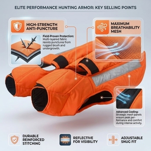 Chaleco Protector para Perros de Caza, Resistente a Puñaladas, Nivel 4 EN388, Protector de Pecho y Abdomen Anti Jabalí, Protección Táctica (Logotipo Personalizado Disponible) - Product Image 5