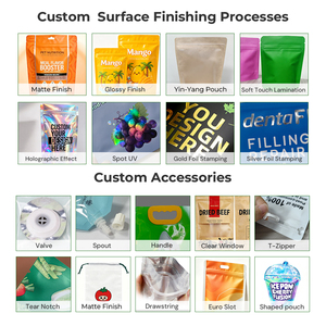 Sacs en Mylar personnalisés imprimés, mats, découpés, thermoscellables, refermables, anti-odeur, pour bonbons, avec fermeture éclair, à trois soudures latérales - Product Image 5