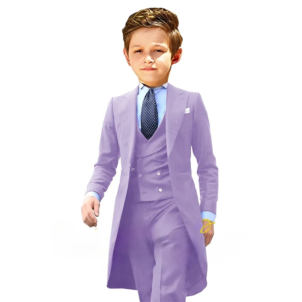 Ensemble veste, gilet et pantalon violet clair