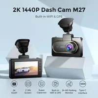 AZDOME – caméra de tableau de bord M27 à double objectif, vision nocturne, wifi GPS intégré 1080p + 1080p, enregistreur de pilote, caméra dvr de voiture hd