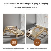 Structure d'escalade pour chat en sisal en forme de capsule spatiale inclinée, avec griffoir intégré, anti-rayures, anti-poussière et auto-entretenante