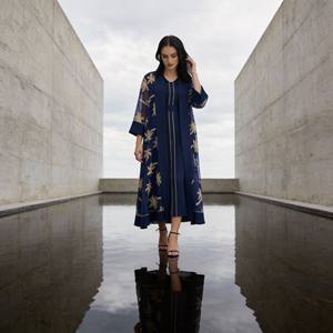 ชุดอาบายะผ้าโพลีเอสเตอร์ปักลายหรูหราสำหรับสตรีมุสลิม ชุดเดรสออกงานสั่งตัดได้ ดีไซน์สง่างาม ขายส่ง - Product Image 4