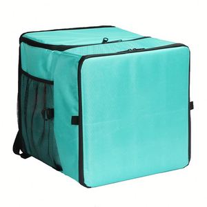 Portable Picnic Cooler Bag Insulated Thermal Backpack Turquoise with Mesh Side Pocket All Seasons Use - Product Image 1