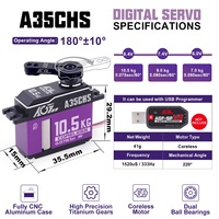 Mini Servo Digital Programable AGFRC A35CHS de 10.5KG y 0.075S de Alta Velocidad, con Carcasa CNC Completa y Núcleo HV sin Escobillas para Planeadores/Jet RC