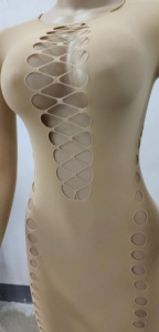 Bodystocking Lingerie Sexy in Rete Color Nudo per <span class=keywords><strong>Donna</strong></span>, Nuovo Design OEM - Product Image 4