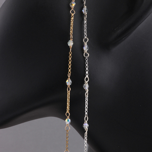 โซ่โรโล่แบบมีลูกปัดคริสตัลใสขนาด 3 มม./4 มม. ชุบทอง 14K พร้อมตัวเชื่อมลูกปัดใส อุปกรณ์ทำเครื่องประดับ DIY - Product Image 5
