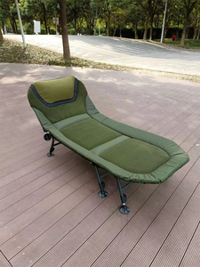 Equipo de <span class=keywords><strong>pesca</strong></span> de carpa Biwy para acampar al aire libre, cama táctica portátil de cama plana ancha de 6 piernas, silla de cama - Product Image 4
