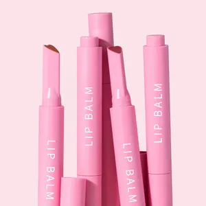 Brillo de labios orgánico con logotipo personalizado, bálsamo labial vegano de larga duración, hidratante, cremoso, bálsamo labial tintado de etiqueta privada