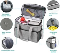 YOUK Sac de Voyage pour Chien en Gros, Organisateur d'Accessoires pour Animaux, Bols Distributeurs de Nourriture, 2 Contenants de Rangement pour Aliments, Fournitures pour Chiens