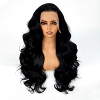 Perruque africaine 13x4 Lace Front ajustable avec base en soie transparente, pour femme, noire, bouclée Jerry Curl, frisée, résistante à la chaleur, synthétique complète