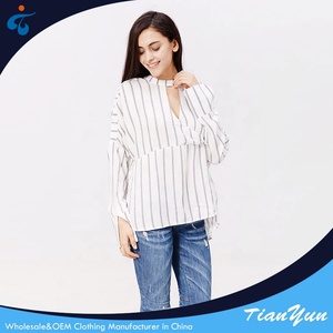 Venta al por mayor último diseño <span class=keywords><strong>2022</strong></span> señoras elegantes <span class=keywords><strong>blusas</strong></span> blancas de las mujeres para las mujeres - Product Image 4