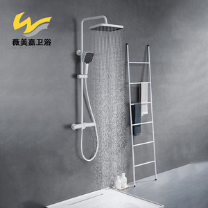 Vente en gros de pomme de douche murale à jet supérieur Vimijia, simple, tout en cuivre, blanc, température constante à 38 degrés, robinet d'hôtel - Product Image 4