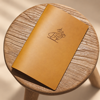 Porte-menu en cuir PU personnalisé, couverture de menu de restaurant avec logo en relief pour hôtel, café, liste des vins
