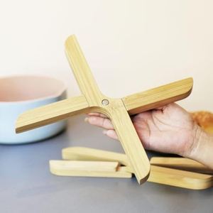 Juego de 2 Salvamanteles Plegables de Bambú en Forma de X, Resistentes al Calor, para Mesa, Salvamanteles de Bambú para Ollas Calientes - Product Image 6