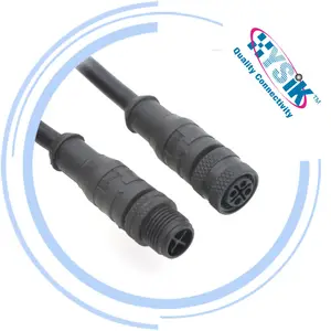 M12 S code power cable 4 pin male to female extension cable for power