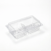 Boîte d'emballage alimentaire transparente avec couvercle et base rectangulaire pour desserts, pains et gâteaux