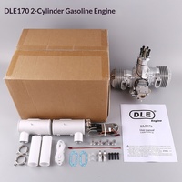 Moteur DLE170 pour avion modèle réduit, essence, bicylindre, deux temps, échappement latéral, refroidissement naturel par air, démarrage manuel, cylindrée 170 cm³