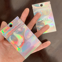 Bolsas de Embalaje Transparentes Holográficas Z15, Mini Bolsas de Almacenamiento Resellables con Cierre Hermético, Bolsas de Mylar Plateadas con Cierre de Cremallera y Orificio para Colgar