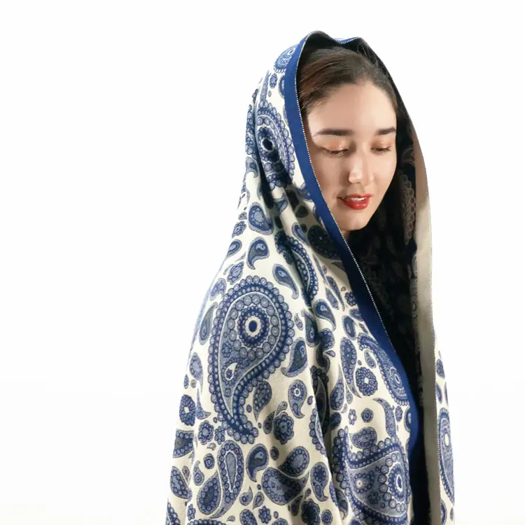 Modedesigner gedruckt Ethnic Faux Kaschmir Schal Pashmina Schal Paisley Viskose Hijab Dicker Schall dämpfer für Frauen Muslim Winter