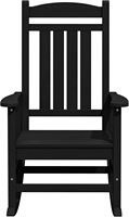 Chaises à bascule d'extérieur, chaises à bascule de patio avec support de 330lb, culbuteur de porche lisse pour la cour de pelouse de pont, noir