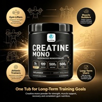 Créatine monohydrate en poudre 100% pure micronisée sans arôme, soutient la force musculaire et la récupération post-entraînement, végétalien, ODM/OEM