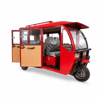 Tricycle électrique LURIKA PST-04 pour transport de passagers, carrosserie fermée, toit panoramique, design haute visibilité, 60V 1100W