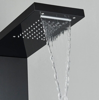 Colonne de douche noire murale en acier inoxydable