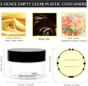 Frascos de Crema Cosmética Transparentes de PET de 60 ml, 100 ml, 200 ml, 250 ml con Tapa Negra para Loción y Limpiador Facial, Impresión de Serigrafía Personalizada - Product Image 2
