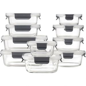 Customized Design Glass Fresh <b>Box</b> with Lid Microwavable Kitchen Organization Glass <b>Lunch</b> Container with Glass Lid - Product Image 4