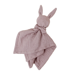 New bông gạc Xe đẩy em bé thỏ thoải mái vải hai lớp vải bé ngủ búp bê sơ sinh chăn vuông khăn - Product Image 3