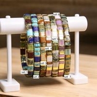 Gelang Wanita Rantai Baja Anti Karat dengan Manik-Manik Persegi Jepang Lapis Lazuli Biru Kobalt Emas Tila yang Indah - Hadiah Terbaik Untuk