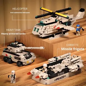 Set de Construcción de Barcos de Guerra Multimodo de 1704 Piezas - Buque Naval con Aviones, Vehículo y 3 Figuras - Product Image 1