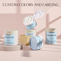Pot à crème à couvercle rabattable en gros 50g 100g 120g 150g avec cuillère, contenant givré en PP pour sel de bain et gommage corporel