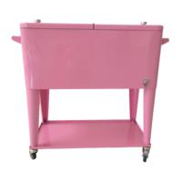Chariot isotherme classique 73L pliable avec seau à glace métallique et roues pour fêtes