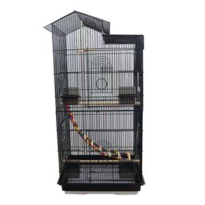 Lüks Büyük Kare Taşınabilir Kuş Kafesi, Papağanlar İçin Tel Çerçeveli - Kolay Temizlenen Kuş Villası Dış Mekan Ev Gri - Product Image 5