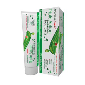 Vente en gros 2025 Nouveau <span class=keywords><strong>dentifrice</strong></span> chimique <span class=keywords><strong>triple</strong></span> <span class=keywords><strong>action</strong></span> à l'aloe vera 100g - Menthe fraîche intense, mousse riche, blanchiment doux, usage domestique pour adultes - Product Image 4