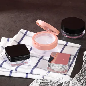 Luxe Cosmetische Make-Up Pot Ronde Lege Plastic Losse Poederpot Geperste Gezichtspoeder Container Met Zeef